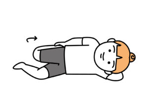 太ももの前側のストレッチのイラスト