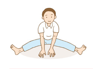 太ももの内側のストレッチのイラスト
