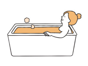 入浴する人のイラスト