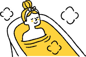 入浴している女性のイラスト